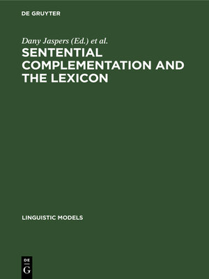 cover image of Sentential Complementation and the Lexicon
